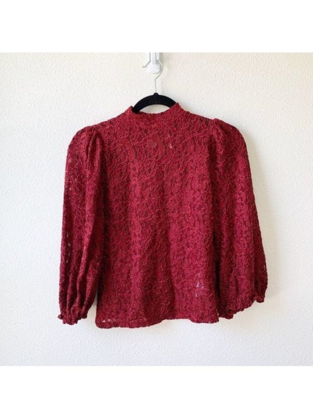 Free People Sweet Talker Maroon Lace Blouse Women's X-Small XS